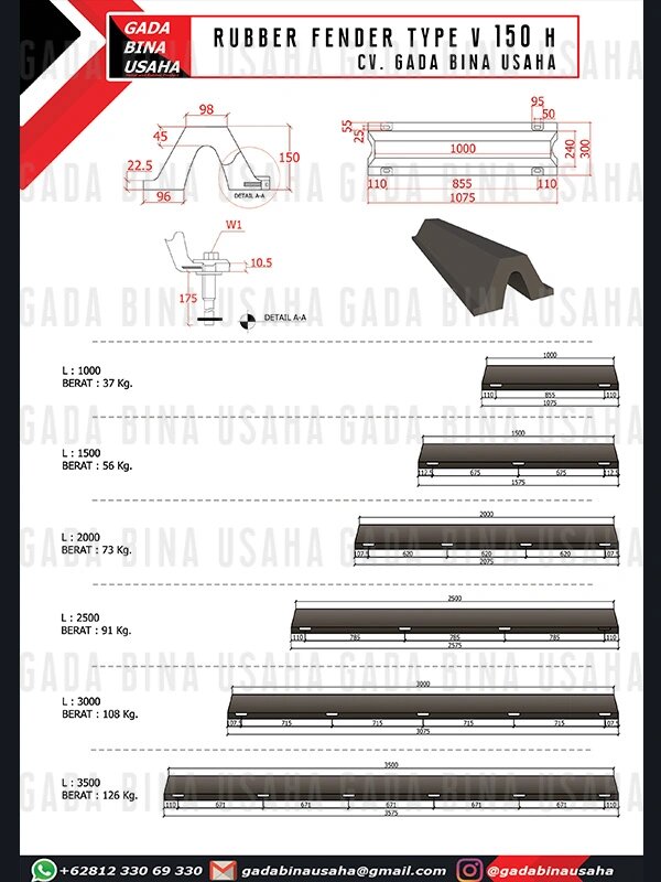 Rubber Fender V 150 H