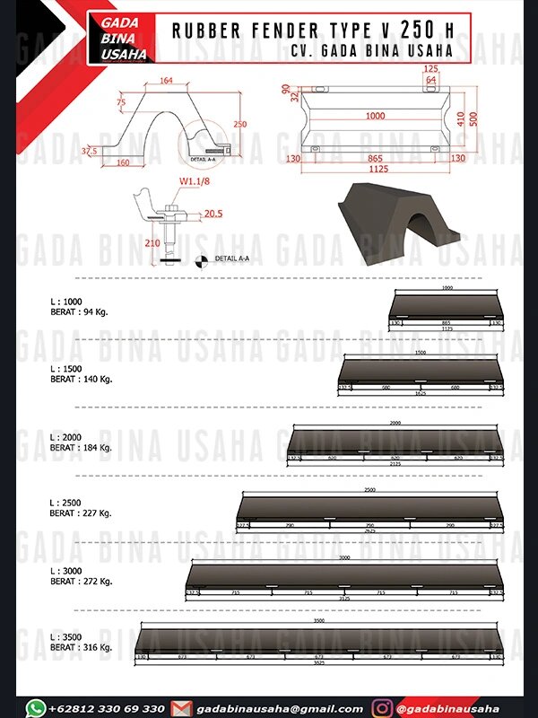 Rubber Fender V 250 H