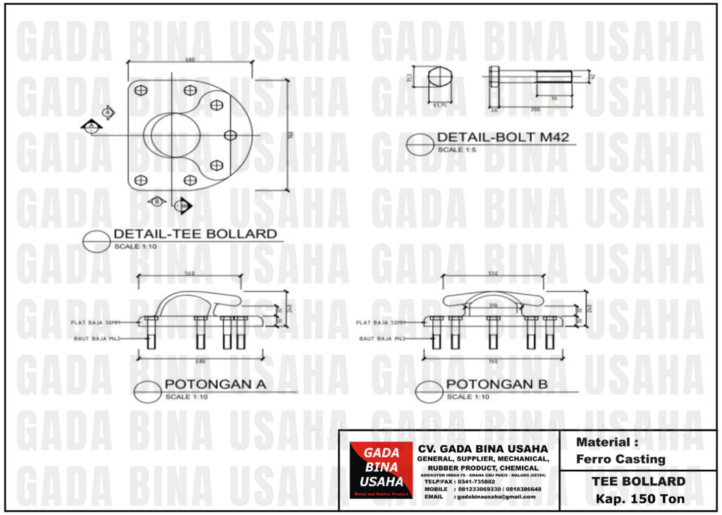 Bollard Tipe Tee 150 Ton