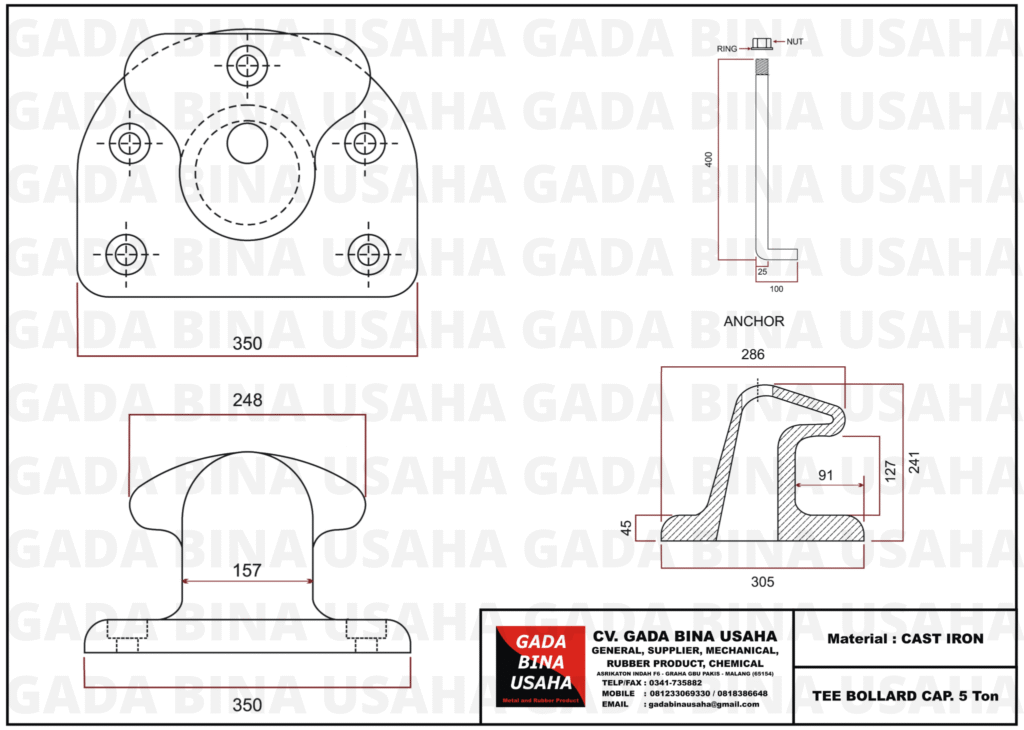 Bollard Tipe Tee 5 Ton