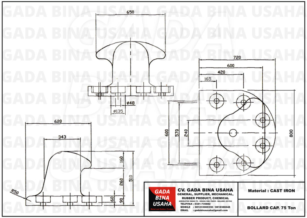 Bollard Tipe Tee 75 Ton