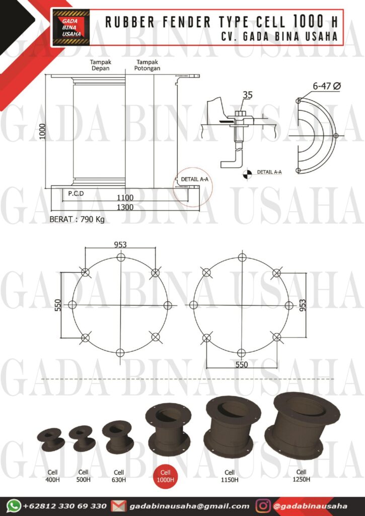 Rubber Fender Tipe Cell 1000 H