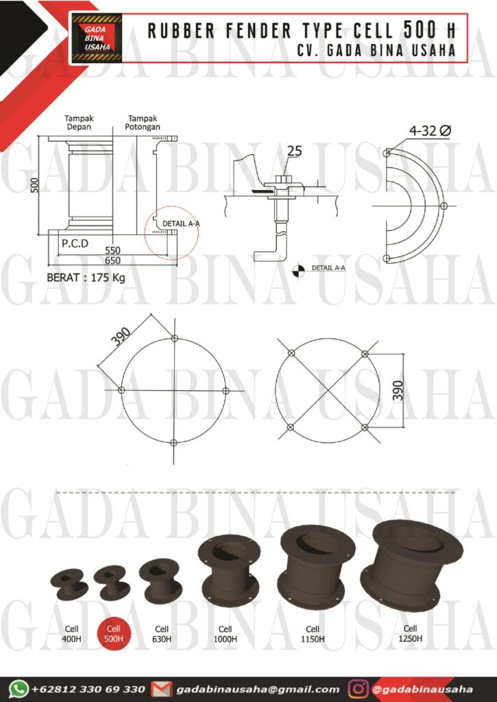 Rubber Fender Tipe Cell 500 H