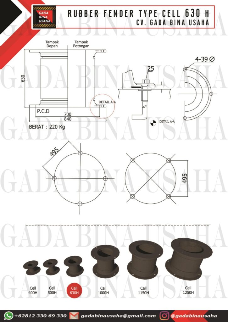Rubber Fender Tipe Cell 630 H